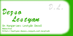dezso lestyan business card