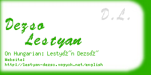 dezso lestyan business card